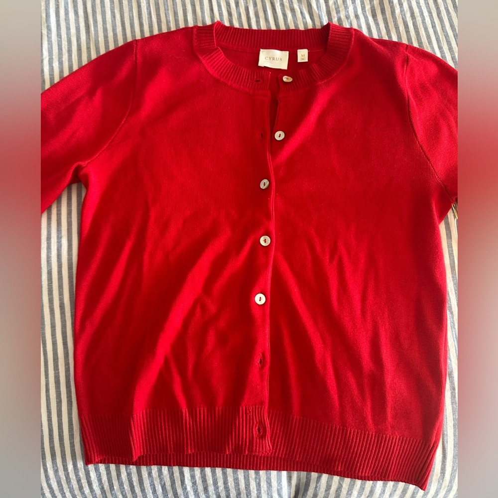 Cyrus Red Women's Cardigan Sweater